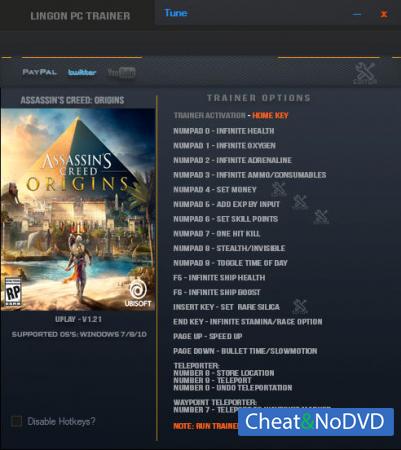 Assassin's Creed: Origins  Trainer +18 v1.21 {LinGon}