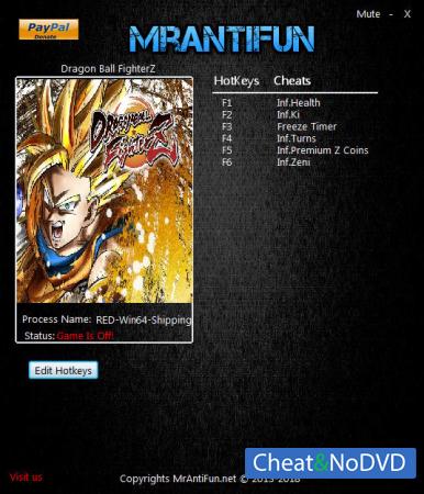 DRAGON BALL FighterZ  Trainer +6 v02.06.2018 {MrAntiFun}