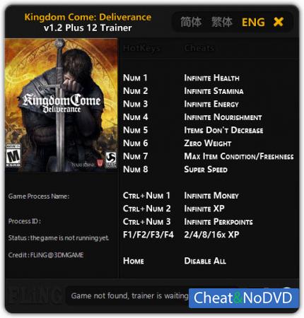 Kingdom Come: Deliverance  Trainer +12 v1.2 {FLiNG}