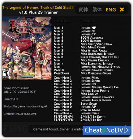 The Legend of Heroes: Trails of Cold Steel 2  Trainer +29 v1.0 {FLiNG}