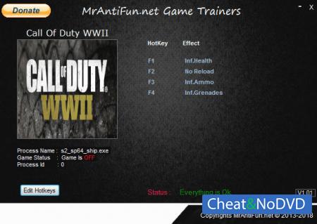 Call of Duty: WW2  Trainer +4 v02.14.2018 {MrAntiFun}