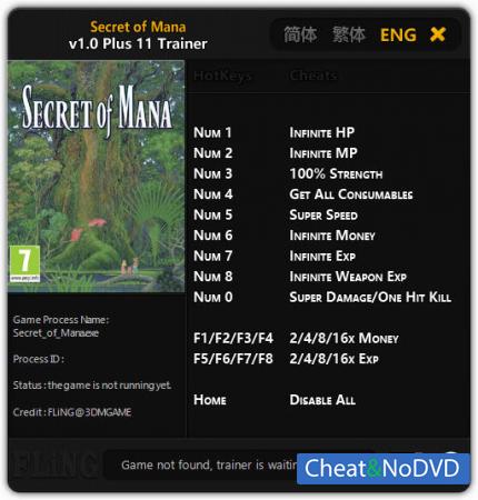 Secret of Mana  Trainer +11 v1.0 {FLiNG}