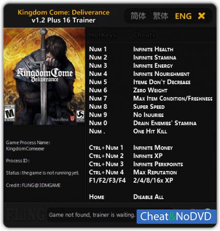 Kingdom Come: Deliverance  Trainer +16 v1.2 {FLiNG}