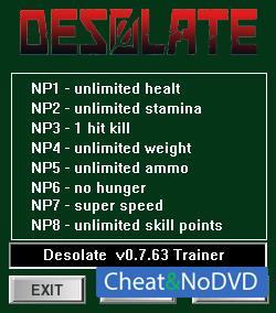 Desolate  Trainer +8 v0.7.58 - 0.7.63 {dR.oLLe}