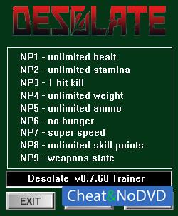 Desolate  Trainer +9 v0.7.68 {dR.oLLe}