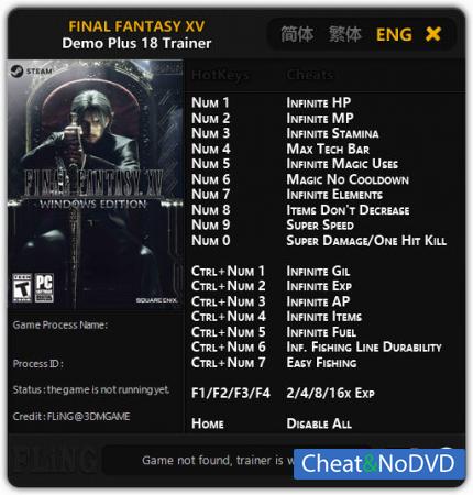 Final Fantasy XV  Trainer +18 Demo {FLiNG}