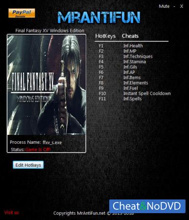 Final Fantasy XV  Trainer +11 v1.0 {MrAntiFun}