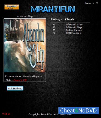 Abandon Ship  Trainer +4 v0.5.8009 {MrAntiFun}