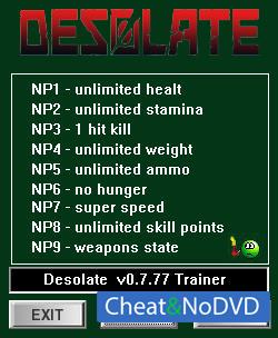 Desolate  Trainer +9 v0.7.77 {dR.oLLe}