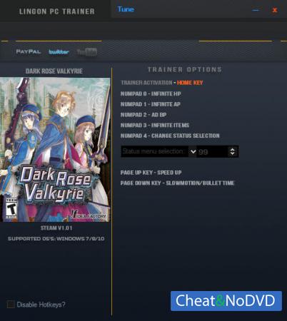 Dark Rose Valkyrie  Trainer +6 v1.01 {LinGon}