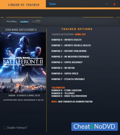 Star Wars: Battlefront 2 2017  Trainer +10 v1.0.17 {LinGon}