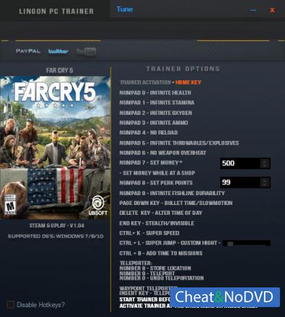 Far Cry 5  Trainer +18 v1.04 {LinGon}