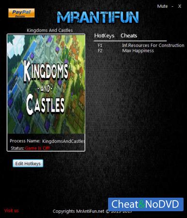 Kingdoms And Castles  Trainer +2 v110 {MrAntiFun}