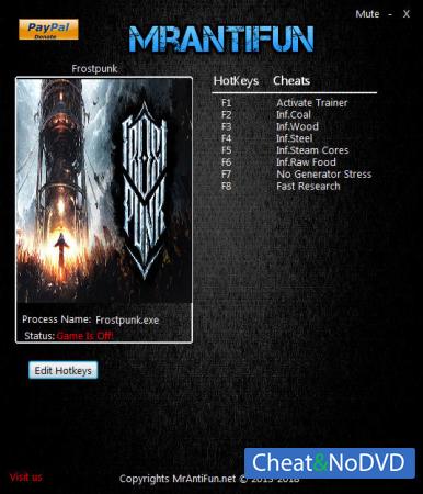 Frostpunk  Trainer +7 v1.0 {MrAntiFun}