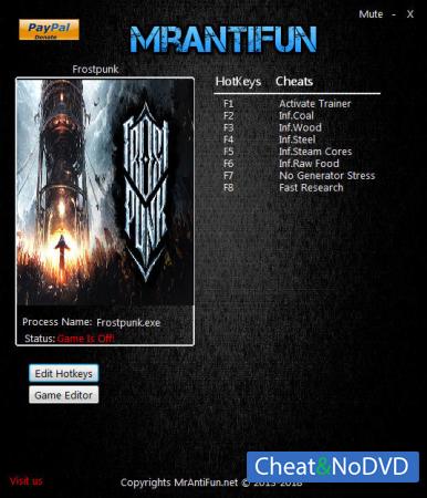 Frostpunk  Trainer +12 v1.0 {MrAntiFun}