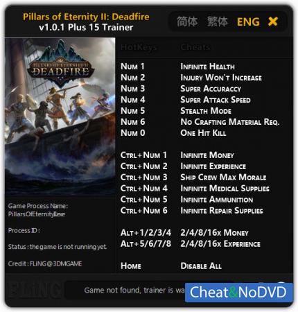 Pillars of Eternity 2: Deadfire  Trainer +15 v1.0.1 {FLiNG}