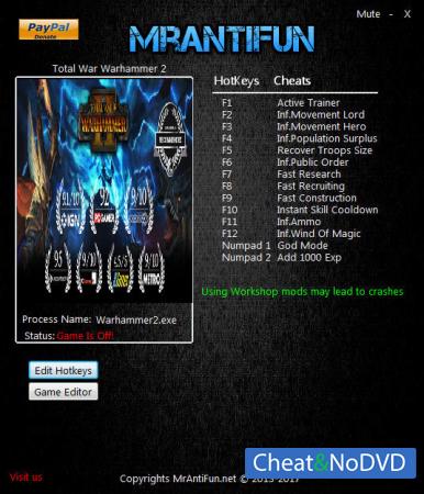 Total War: Warhammer 2  Trainer +16 v1.3.1 Build 6213 {MrAntiFun}