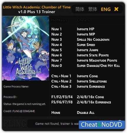 Little Witch Academia: Chamber of Time  Trainer +13 v1.0 {FLiNG}