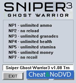 Sniper: Ghost Warrior 3  Trainer +7 v1.08 {dRoLLe}