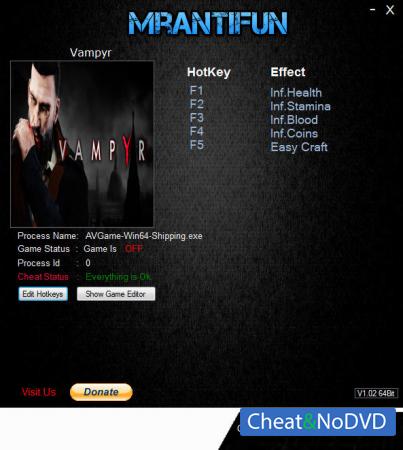 Vampyr  Trainer +5 v1.00 {MrAntiFun}