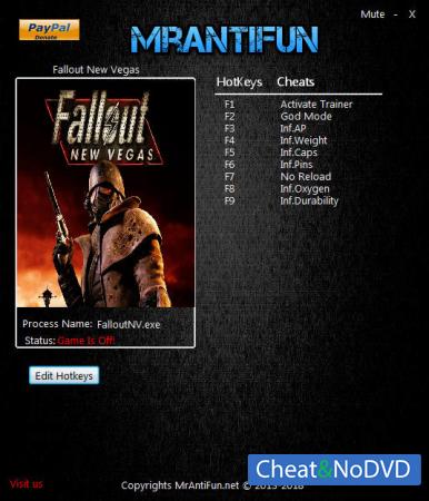 Fallout: New Vegas  Trainer +8 v1.4.0.525 {MrAntiFun}