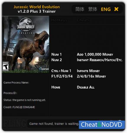 Jurassic World Evolution  Trainer +3 v1.2.0 {FLiNG}