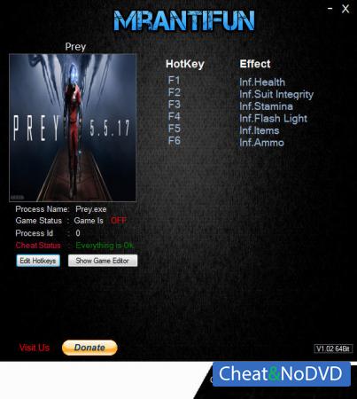 Prey 2017  Trainer +6 v06.14.2018 {MrAntiFun}