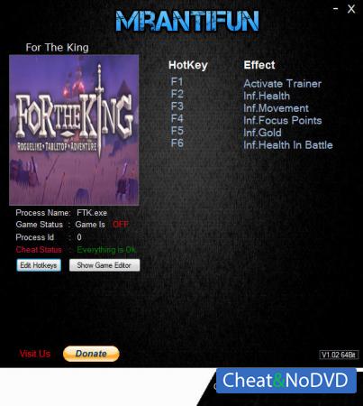 For the King  Trainer +5 v1.0.4.8319 {MrAntiFun}