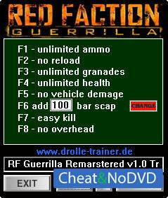 Red Faction Guerrilla Re-Mars-tered  Trainer +8 v1.0 Update 3 {dRoLLe}