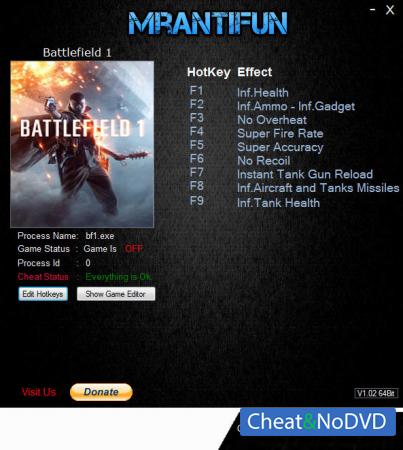 Battlefield 1  Trainer +10 v19699 {MrAntiFun}