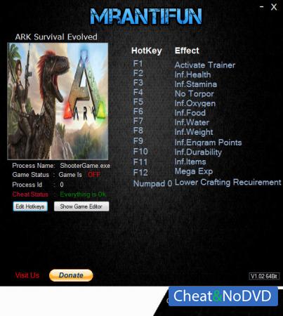 ARK: Survival Evolved  Trainer +12 v280.122 {MrAntiFun}