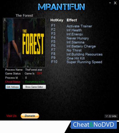 The Forest  Trainer +10 Build 2863231 {MrAntiFun}