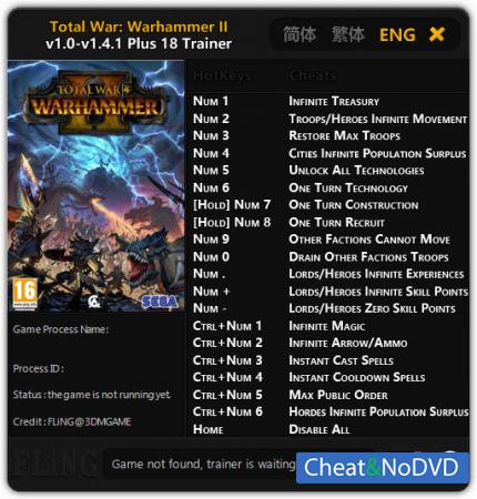 Total War: Warhammer 2  Trainer +18 v1.0 - 1.4.1 {FLiNG}