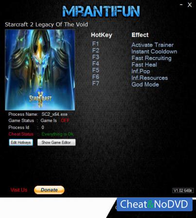 StarCraft 2: Legacy of the Void  Trainer +6 v4.4.1.66668 64Bit {MrAntiFun}