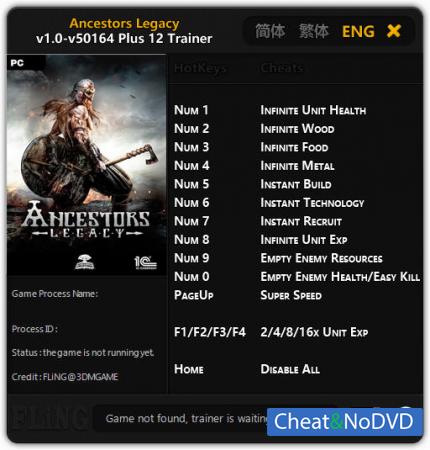 Ancestors Legacy  Trainer +12 v1.0 - 50164 {FLiNG}