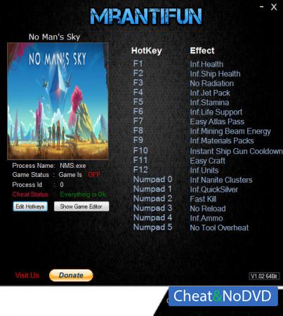 No Man's Sky  Trainer +18 v07.26.2018b {MrAntiFun}