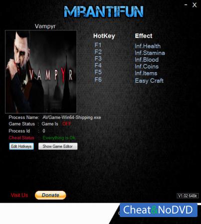 Vampyr  Trainer +6 v1.02 {MrAntiFun}