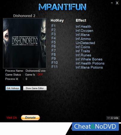 Dishonored 2  Trainer +11 v1.77.8.9 {MrAntiFun}