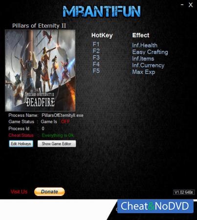 Pillars of Eternity 2: Deadfire  Trainer +5 v1.2.0.0030 {MrAntiFun}