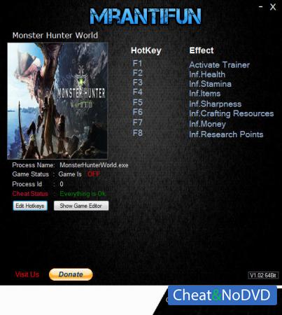 Monster Hunter: World  Trainer +7 v1.00 {MrAntiFun}