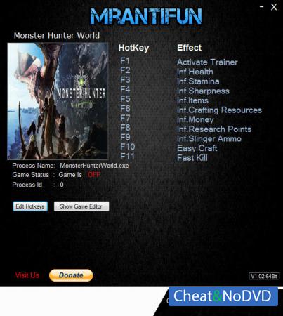 Monster Hunter: World  Trainer +10 v1.00 {MrAntiFun}