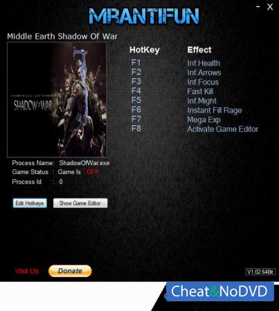 Middle-earth: Shadow of War  Trainer +9 v1.20 {MrAntiFun}