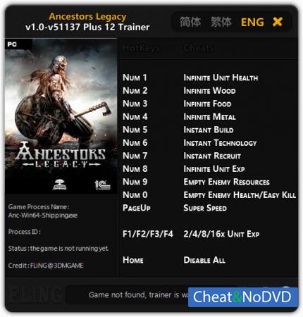 Ancestors Legacy  Trainer +12 v1.0 - 51137 {FLiNG}