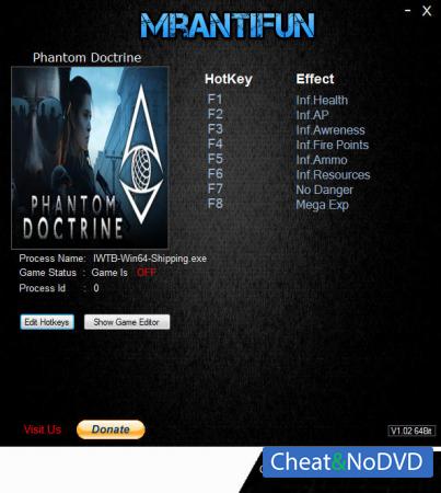 Phantom Doctrine  Trainer +8 v1.00 {MrAntiFun}