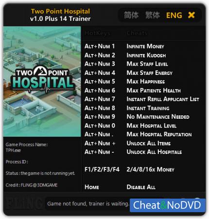 Two Point Hospital  Trainer +14 v1.0 {FLiNG}