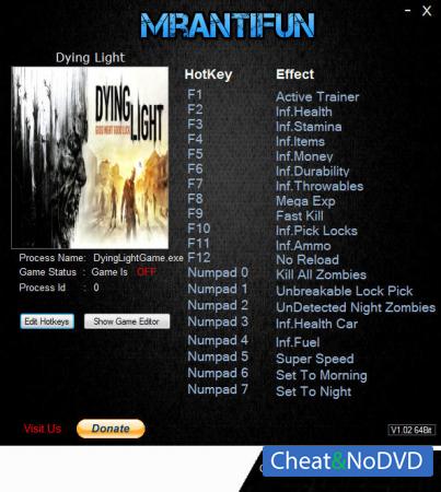 Dying Light  Trainer +19 v1.16.0 {MrAntiFun}