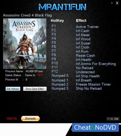 Assassin's Creed 4: Black Flag  Trainer +14 v1.07.2 {MrAntiFun}