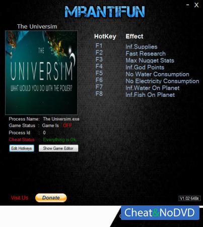 The Universim  Trainer +8 v0.0.26.19695 {MrAntiFun}