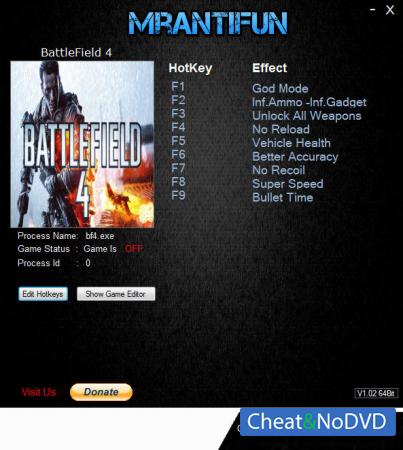 Battlefield 4  Trainer +11 v29.09.2018 {MrAntiFun}