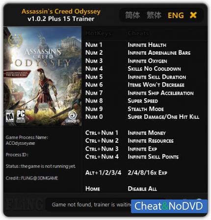 Assassins Creed: Odyssey  Trainer +15 v1.0.2 {FLiNG}